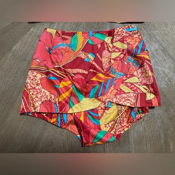 VINTAGE NWT 1960’s Swimsuit Paradise Hawaii Bikini Red Tropical Print - Picture 2 of 13